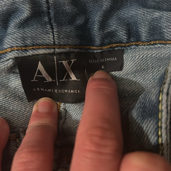ARMANI EXCHANGE EMBELLISHED POCKET CUT OFF SHORTS - Picture 7 of 7
